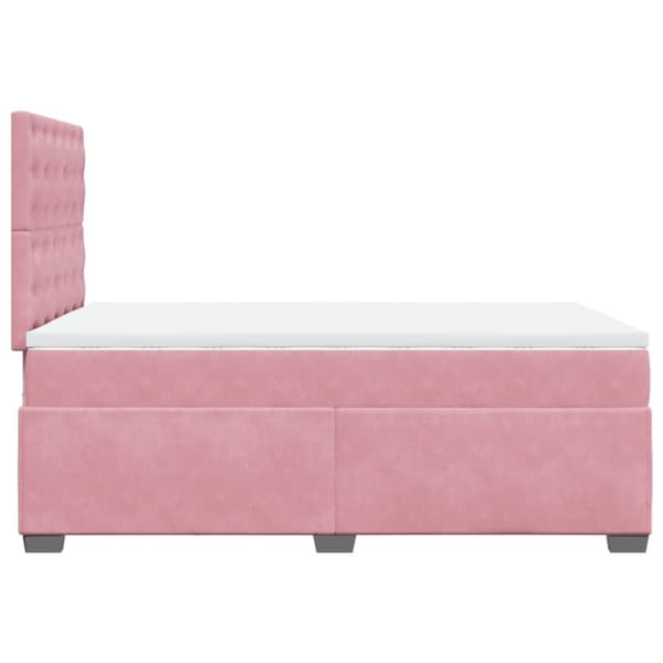 vidaXL Jenkkisänky patjalla pinkki 120x190 cm sametti