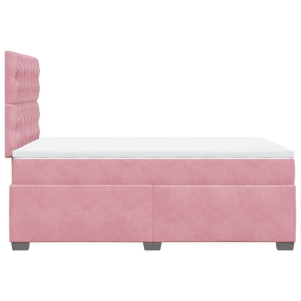 vidaXL Jenkkisänky patjalla pinkki 120x190 cm sametti