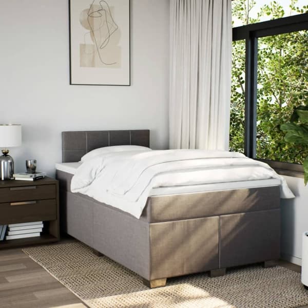 vidaXL Jenkkisänky patjalla taupe 120x190 cm kangas