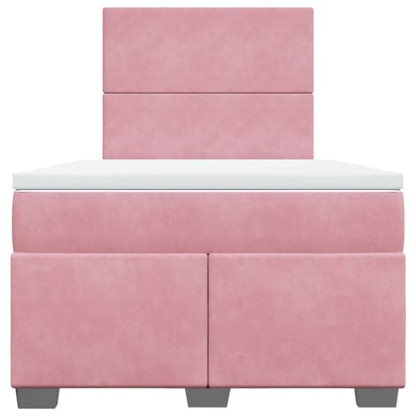 vidaXL Ramsäng med madrass rosa 120x190 cm sammet