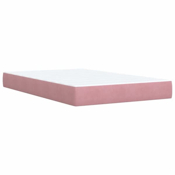 vidaXL Ramsäng med madrass rosa 120x190 cm sammet