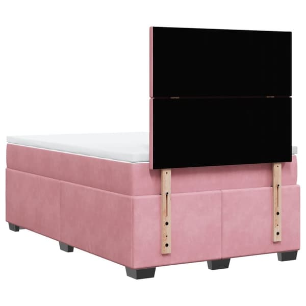 vidaXL Ramsäng med madrass rosa 120x190 cm sammet