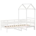Miniatyrbilde 4 av 11: vidaXL Dagseng med tak hvit 80x200 cm heltre furu