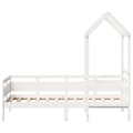 Miniatyrbilde 5 av 11: vidaXL Dagseng med tak hvit 80x200 cm heltre furu