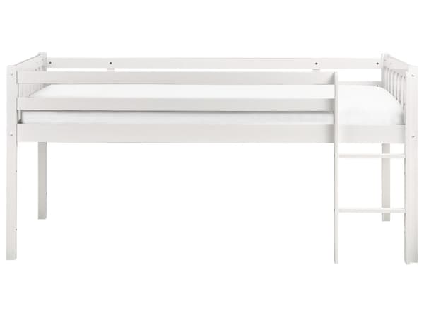 Barneseng Hvit Tre Gummi Seng 90 x 200 cm med Lamellramme Seng for Småbarn