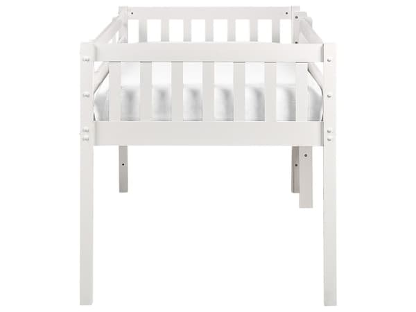 Barneseng Hvit Tre Gummi Seng 90 x 200 cm med Lamellramme Seng for Småbarn