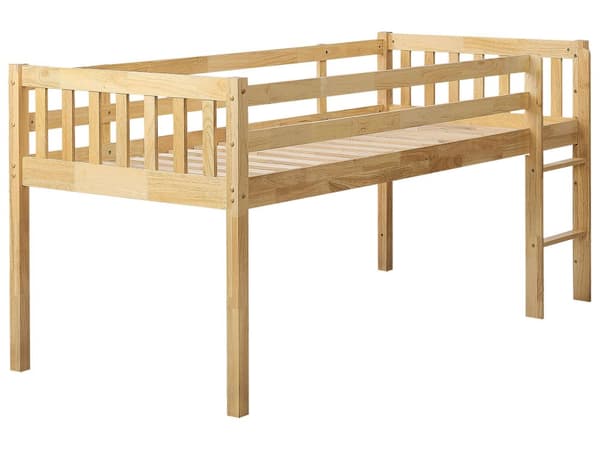 Barneseng Lys Tre Gummi Seng 90 x 200 cm med Lamellramme Seng for Småbarn