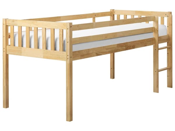 Barneseng Lys Tre Gummi Seng 90 x 200 cm med Lamellramme Seng for Småbarn
