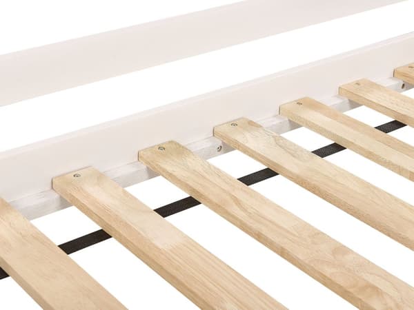 Børneseng hvid gummitræ 90 x 200 cm seng til børneværelset højseng til børn med stige