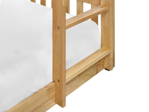 Våningssäng Säng Ljust Gummi Trä 90 x 200 cm Enkel Storlek Hög Sovplats Barn Sovrum Barnrum
