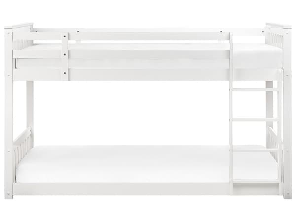 Våningssäng Säng Vit Gummi Trä 90 x 200 cm Enkel Storlek Hög Sovplats Barn Sovrum Barnrum
