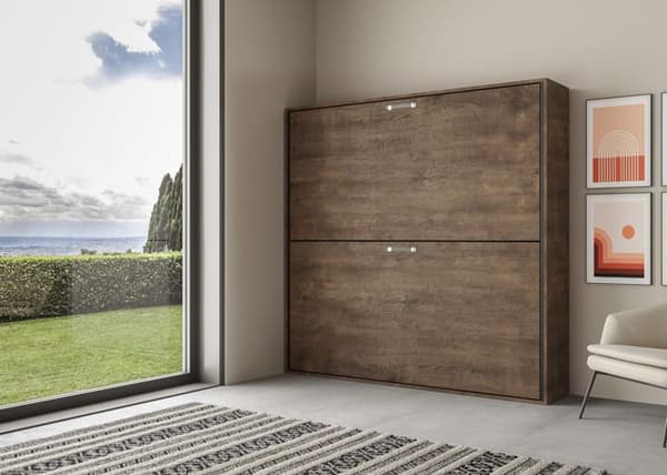 Viktsäng i stapelbar design - Itamoby - Kando - 2 sängplatser 85 cm - Madrass ingår - Valnöt
