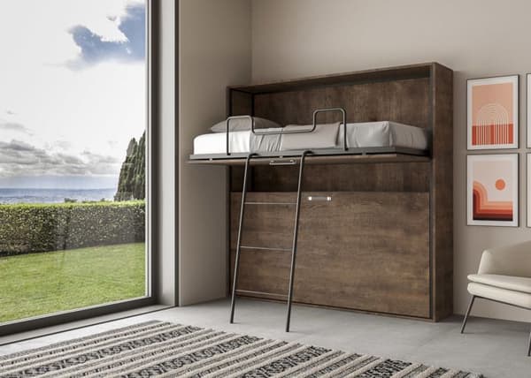 Viktsäng i stapelbar design - Itamoby - Kando - 2 sängplatser 85 cm - Madrass ingår - Valnöt
