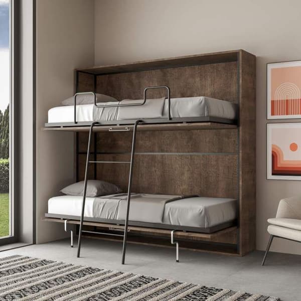 Viktsäng i stapelbar design - Itamoby - Kando - 2 sängplatser 85 cm - Madrass ingår - Valnöt