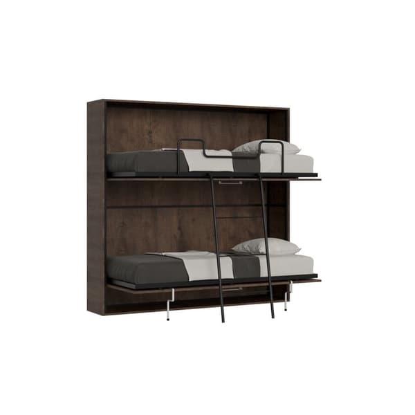 Viktsäng i stapelbar design - Itamoby - Kando - 2 sängplatser 85 cm - Madrass ingår - Valnöt