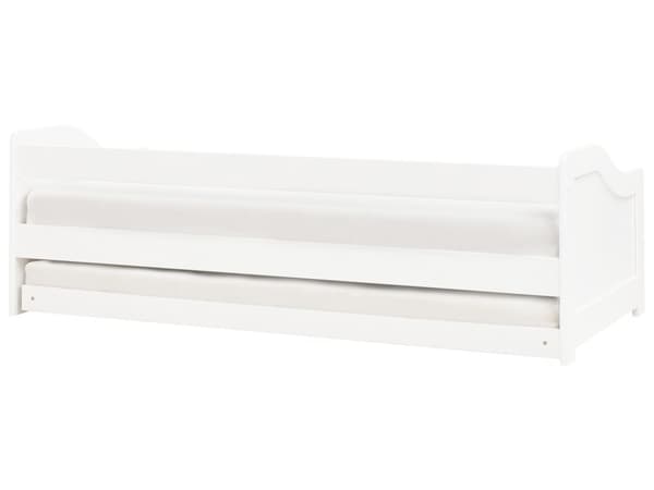 Barneseng Hvit Furu Ramme 90 x 200 cm Ekstra Silde Out Ramme Moderne Design