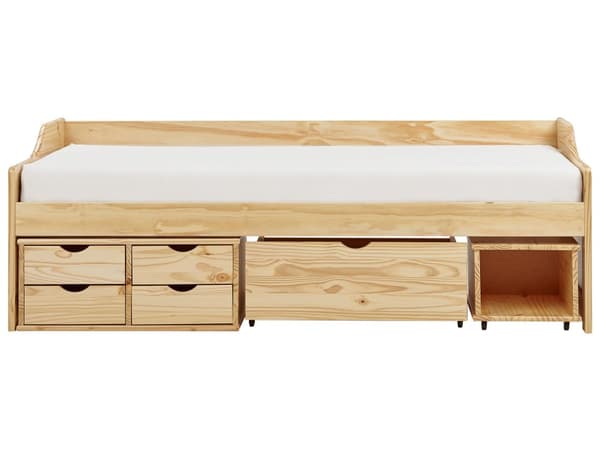 Barneseng i Lyst Tre med Oppbevaring Fururamme 90 x 200 cm Enkeltramme Moderne Design