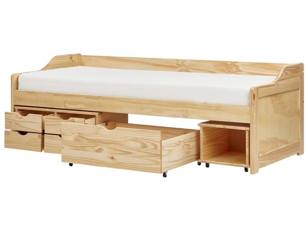 Barneseng i Lyst Tre med Oppbevaring Fururamme 90 x 200 cm Enkeltramme Moderne Design