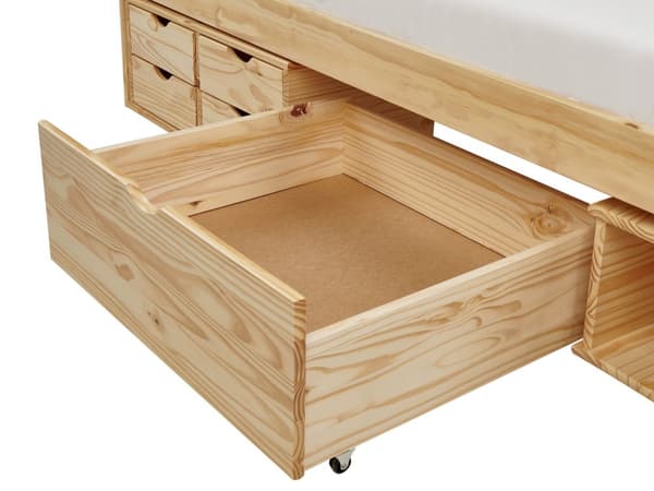 Barneseng i Lyst Tre med Oppbevaring Fururamme 90 x 200 cm Enkeltramme Moderne Design