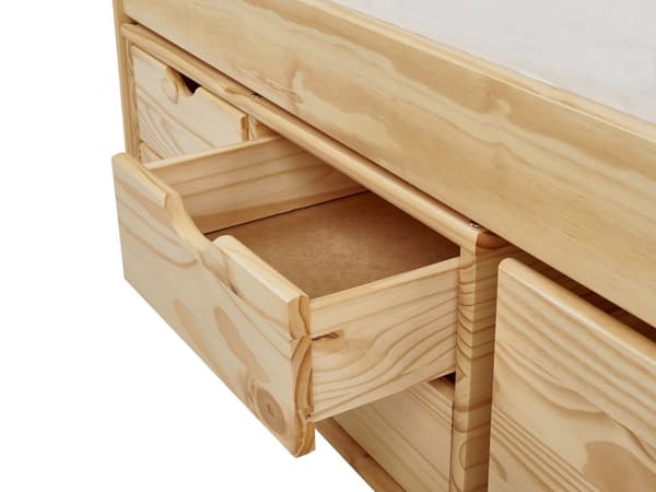 Barneseng i Lyst Tre med Oppbevaring Fururamme 90 x 200 cm Enkeltramme Moderne Design