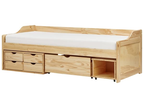 Barneseng i Lyst Tre med Oppbevaring Fururamme 90 x 200 cm Enkeltramme Moderne Design
