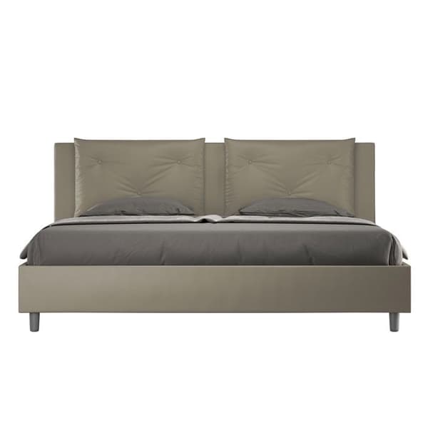 Lit - Ityhome - Appia - 180x200 cm - Similicuir cappuccino - Inkluderad ribbotten