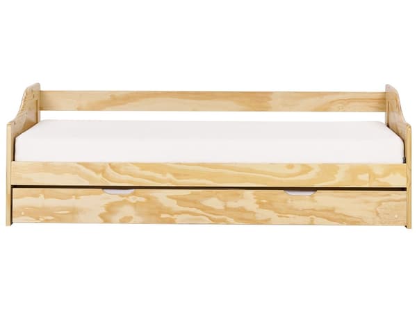 Barnsäng Ljust Trä Furu Ram 90 x 200 cm Enkel Storlek Ram