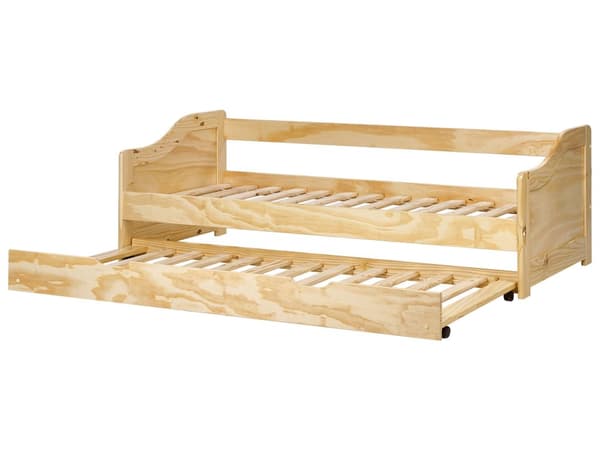 Barnsäng Ljust Trä Furu Ram 90 x 200 cm Enkel Storlek Ram