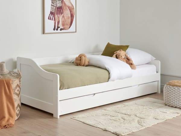 Barnsäng Vit Furu Ram 90 x 200 cm Enkel Storlek Ram