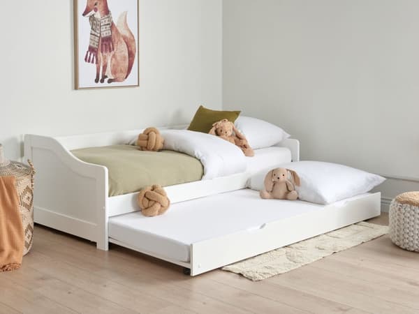 Barnsäng Vit Furu Ram 90 x 200 cm Enkel Storlek Ram