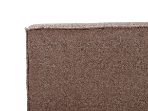 Brun polstret boucle-seng med ramme 160 x 200 cm med tykt hovedgærde i klassisk design