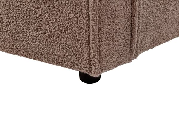 Brun polstret boucle-seng med ramme 160 x 200 cm med tykt hovedgærde i klassisk design