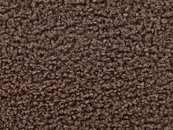 Brun polstret boucle-seng med ramme 160 x 200 cm med tykt hovedgærde i klassisk design