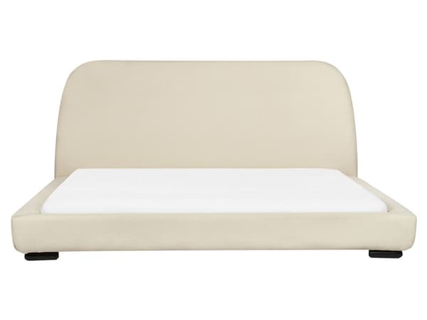 Vattensäng Krämfärgad Polyester Tyg Stoppad Ribbad 180 x 200 cm King Size Klassisk Traditionell Design Sovrum