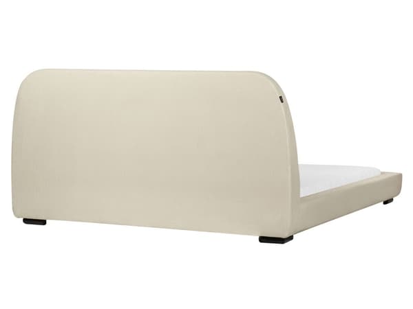 Vattensäng Krämfärgad Polyester Tyg Stoppad Ribbad 180 x 200 cm King Size Klassisk Traditionell Design Sovrum