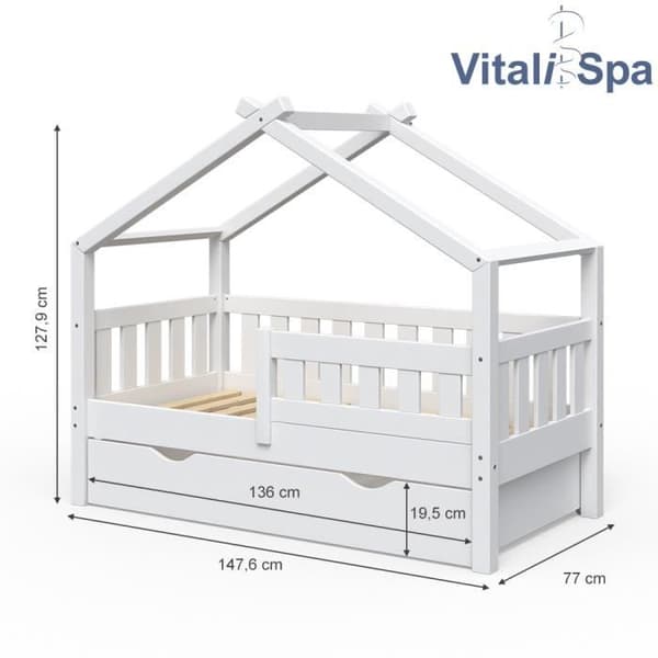 Vitalispa Design barnsäng, babysäng, tonårssäng, lådor, lamellbotten