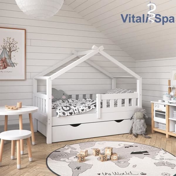 Vitalispa Design barnsäng, babysäng, tonårssäng, lådor, lamellbotten