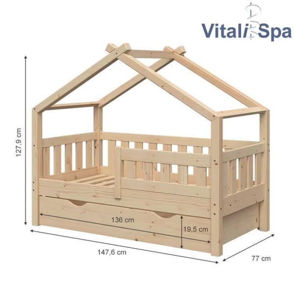 Vitalispa Design barnsäng, babysäng, tonårssäng, lådor, lamellbotten