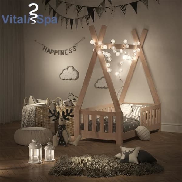 VITALISPA TIPI barnsäng, indiska, säng, barnstuga, trä, kabinsäng 70 x 140 cm