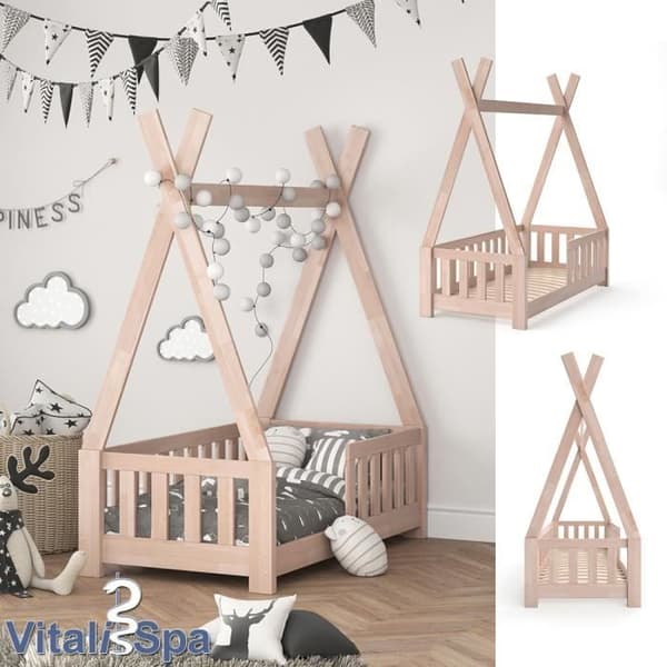 VITALISPA TIPI barnsäng, indiska, säng, barnstuga, trä, kabinsäng 70 x 140 cm