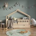 Miniatyrbild 4 av 4: VitaliSpa Design barnsäng 160 x 80, babysäng, kabinsäng, extrasäng, madrass, natur