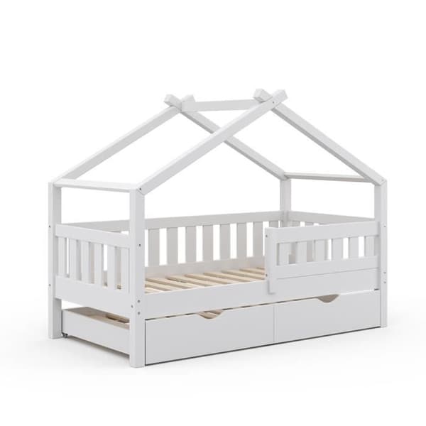 VitaliSpa Design barnsäng 160 x 80, babysäng, kabinsäng, extrasäng, lamellbotten, vit