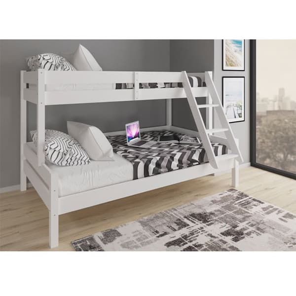 VitaliSpa EVEREST vit massivträ våningssäng för barn 90x200 - 140x200