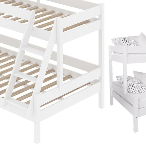 VitaliSpa EVEREST vit massivträ våningssäng för barn 90x200 - 140x200