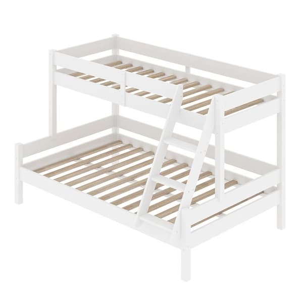 VitaliSpa EVEREST vit massivträ våningssäng för barn 90x200 - 140x200