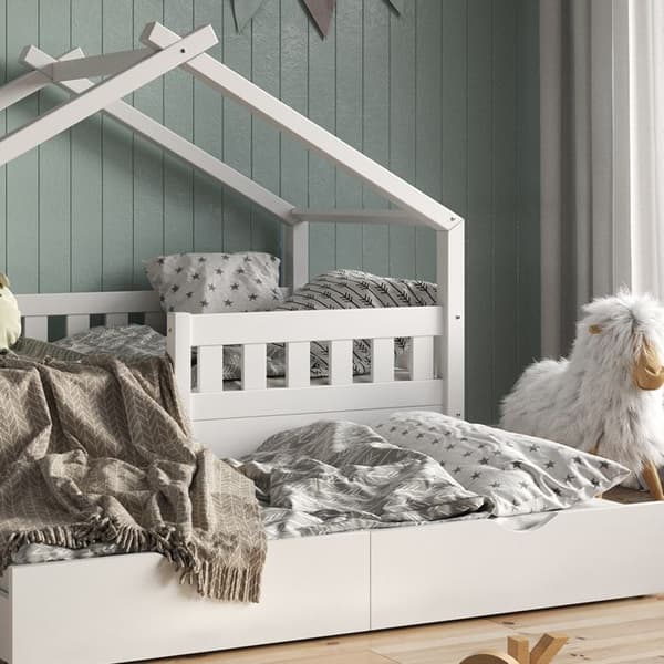 Vitalispa Designer kabinsäng, Vit, 80x160 cm med extrasäng och madrass