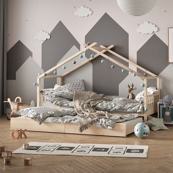 Vitalispa Designer kabinsäng, Naturträ, 90x200 cm med extrasäng och 2 madrasser