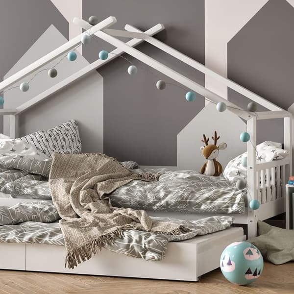 Vitalispa Designer kabinsäng, Vit, 90x200 cm med extrasäng och 2 madrasser