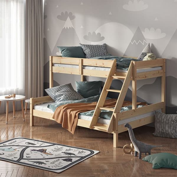 Vitalispa Everest våningssäng, naturligt trä, 140x200 / 90x200 cm