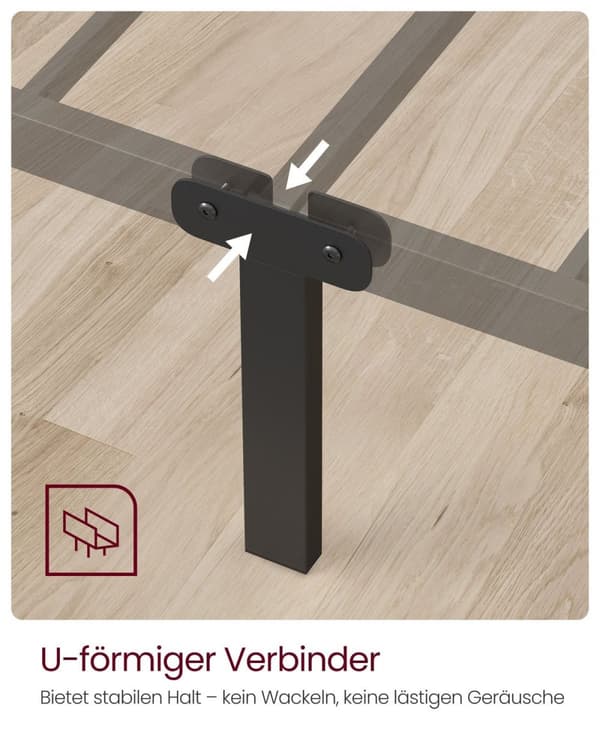 Rootz sort metal sengestel - pulverlakeret seng - robust konstruktion - 198 cm x 91,8 cm x 86,4 cm - 220 kg statisk belastningskapacitet